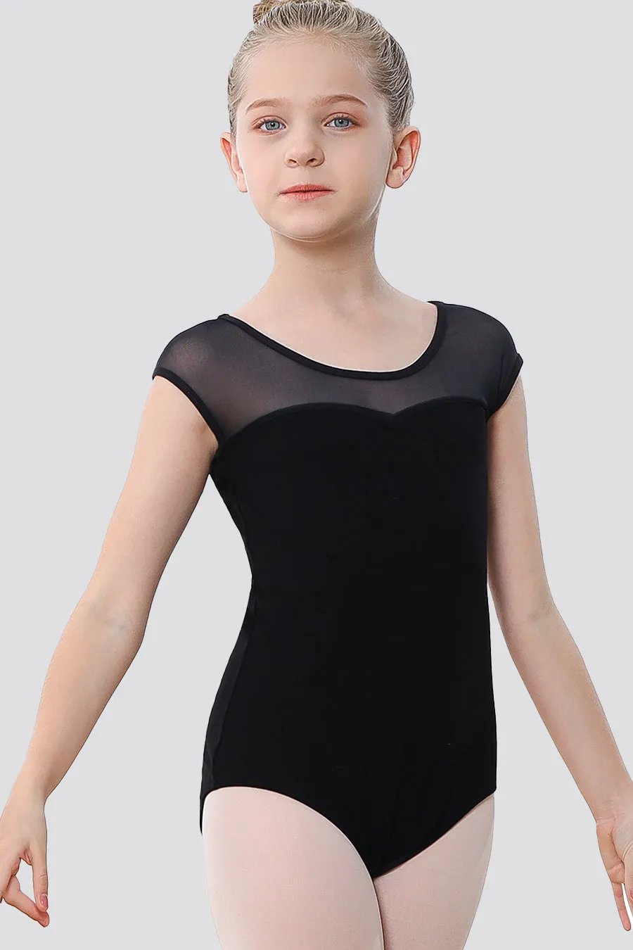 Girls Sweetheart Mesh Inserted Tank Leotard