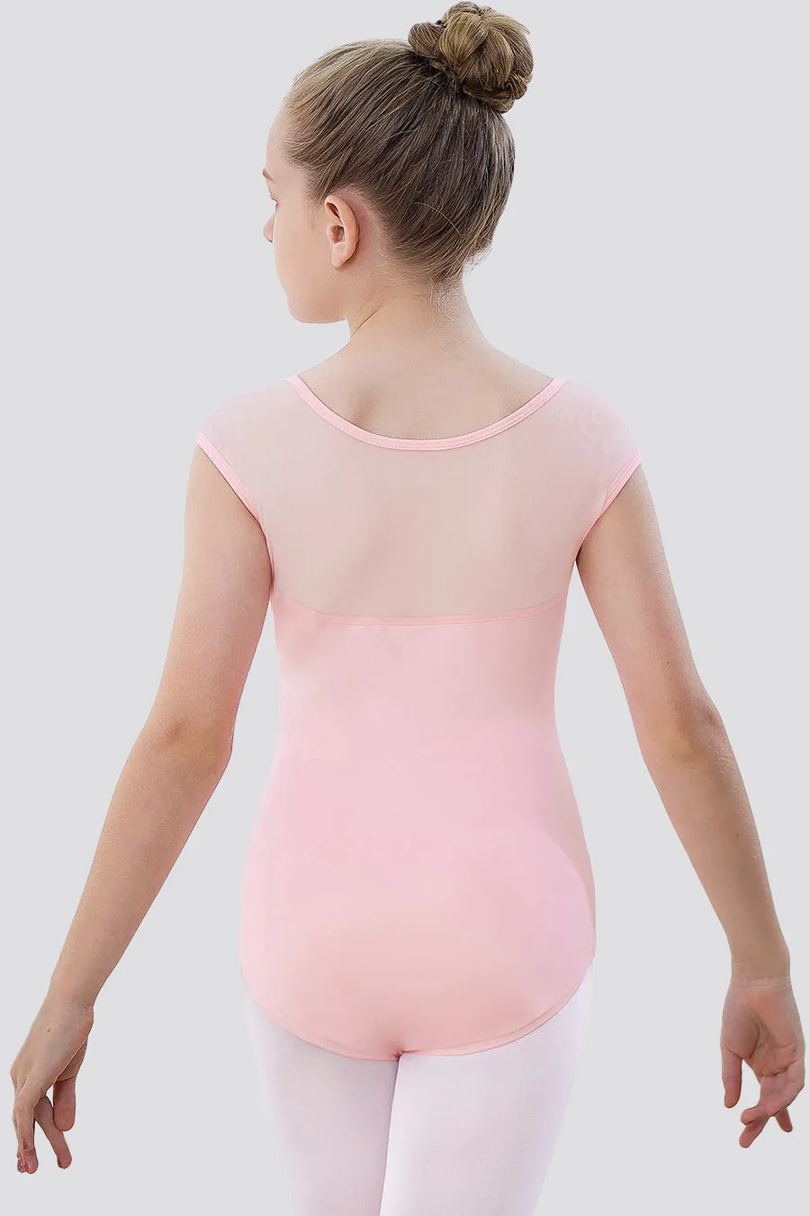 Girls Sweetheart Mesh Inserted Tank Leotard