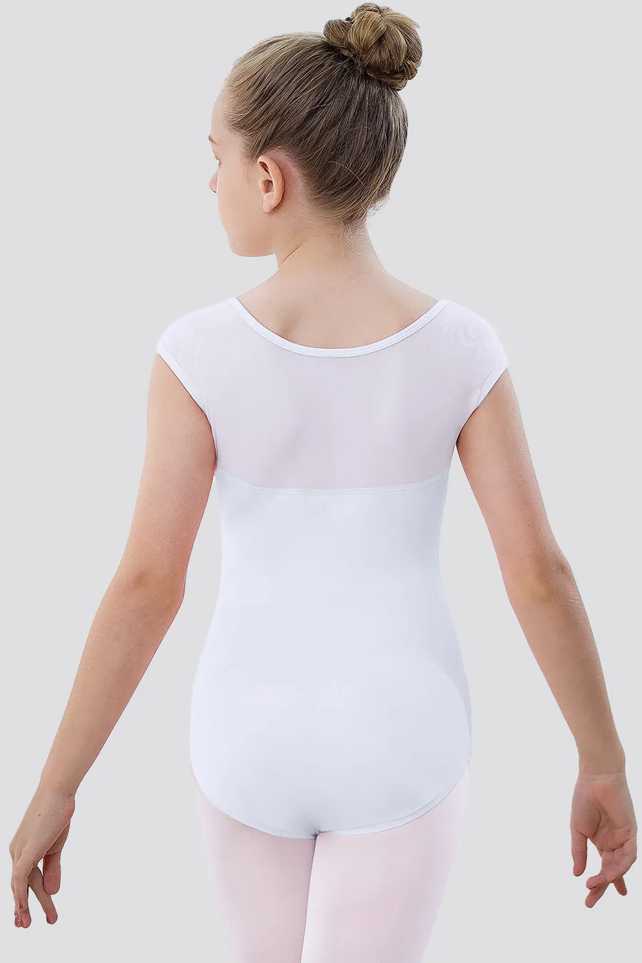 Girls Sweetheart Mesh Inserted Tank Leotard