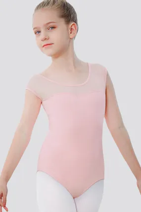Girls Sweetheart Mesh Inserted Tank Leotard