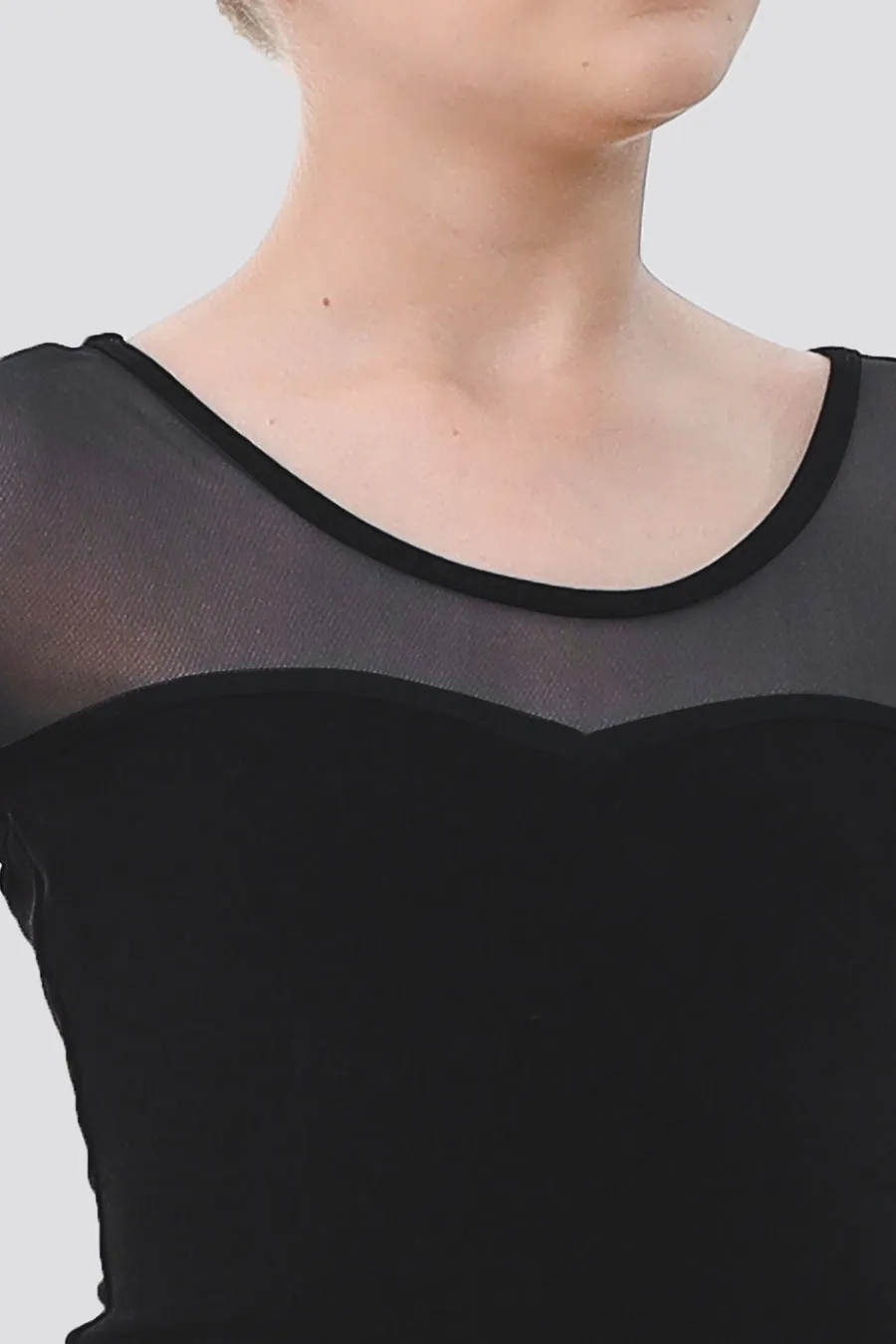 Girls Sweetheart Mesh Inserted Tank Leotard