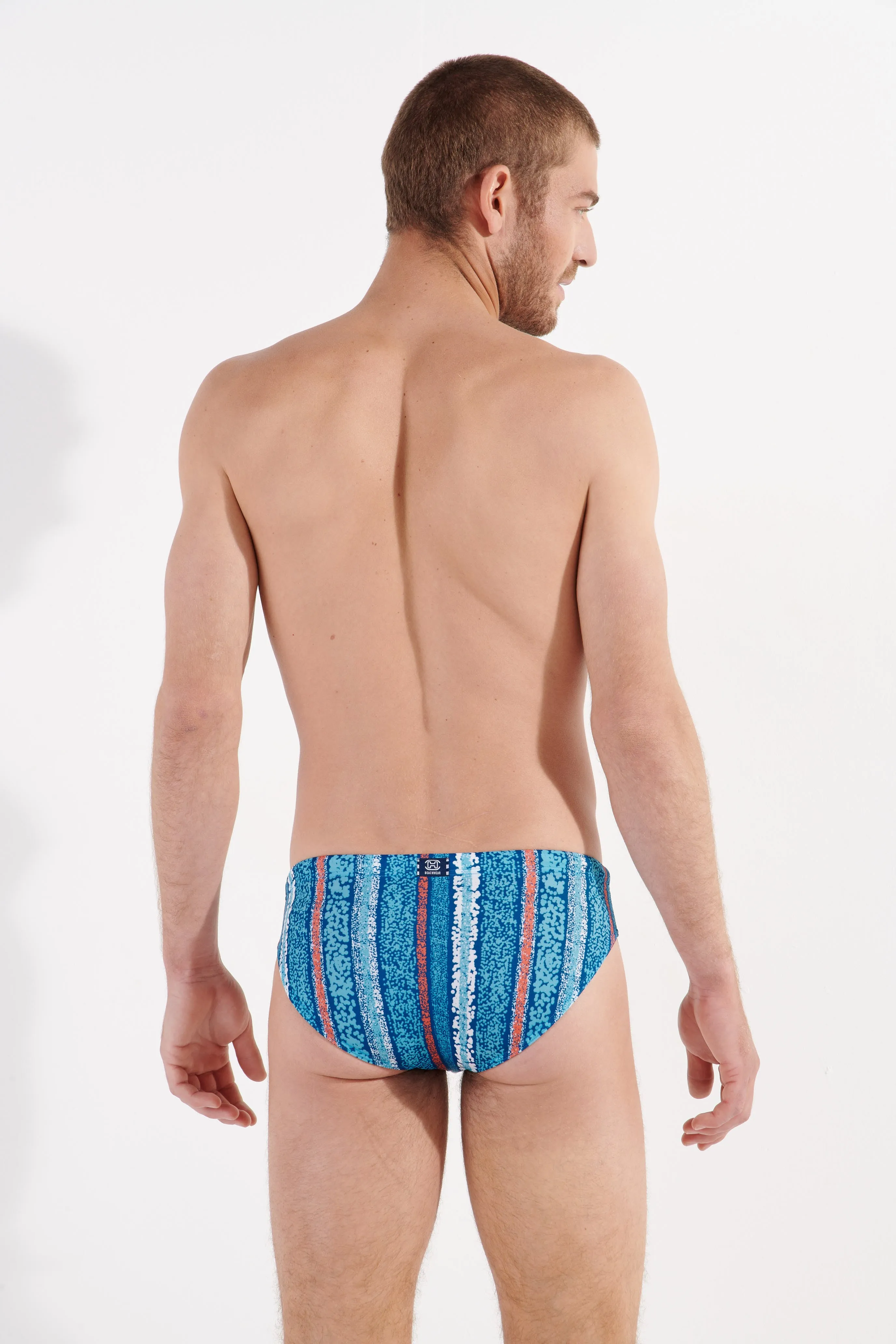 Harrisson Swim Mini Briefs | Turquoise Print 402758-P0pf