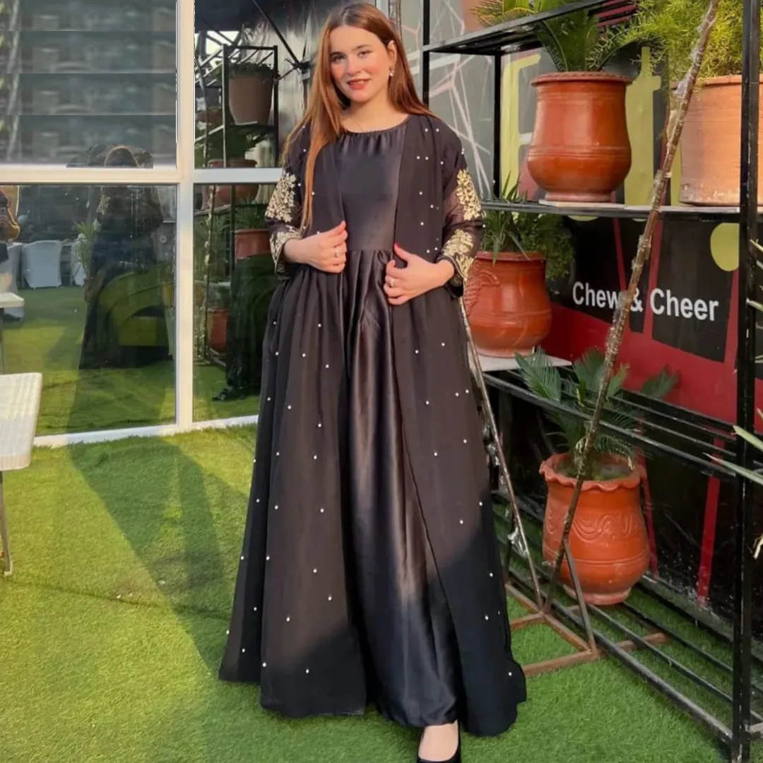 Heavy Embroidered 3pc Dress [Gown With Maxi & Trouser]