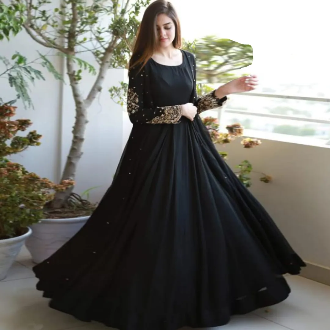 Heavy Embroidered 3pc Dress [Gown With Maxi & Trouser]