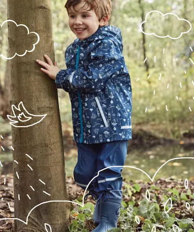 Hi Floral All-Season Windproof & Waterproof Kids Rain Jacket (1-6 years)
