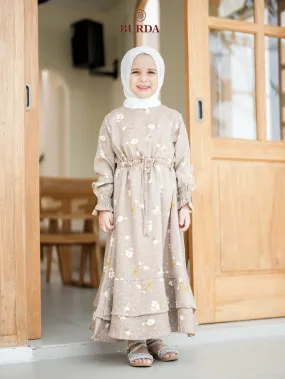 Kid's Beige Floral Dress