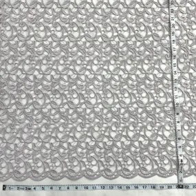 Lace Fabric Embroidered on 100% Polyester Net Mesh | Lace USA - ML-Guipure-Blush