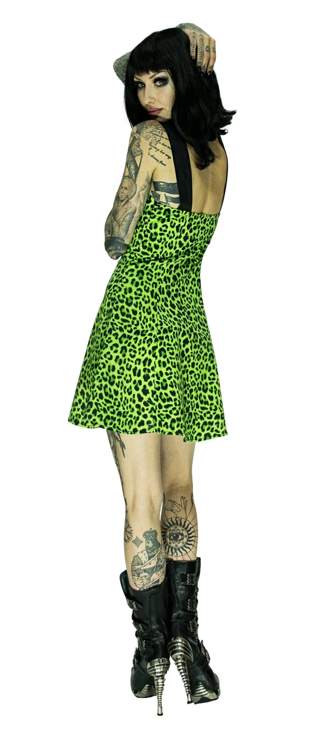 Magical Green Leopard Mini Dress - Sadie