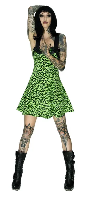 Magical Green Leopard Mini Dress - Sadie