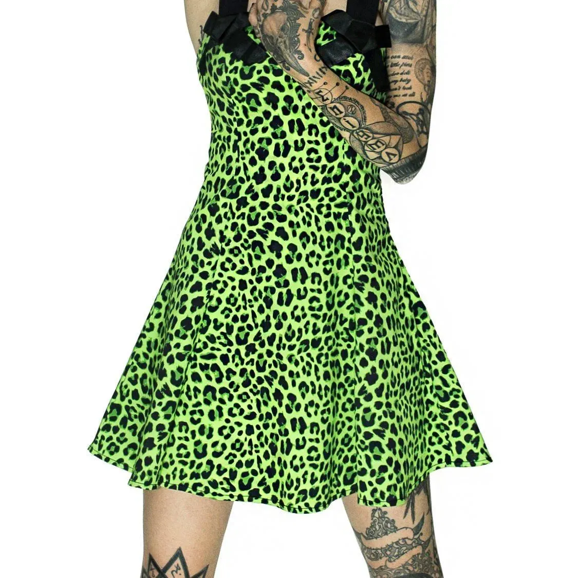Magical Green Leopard Mini Dress - Sadie