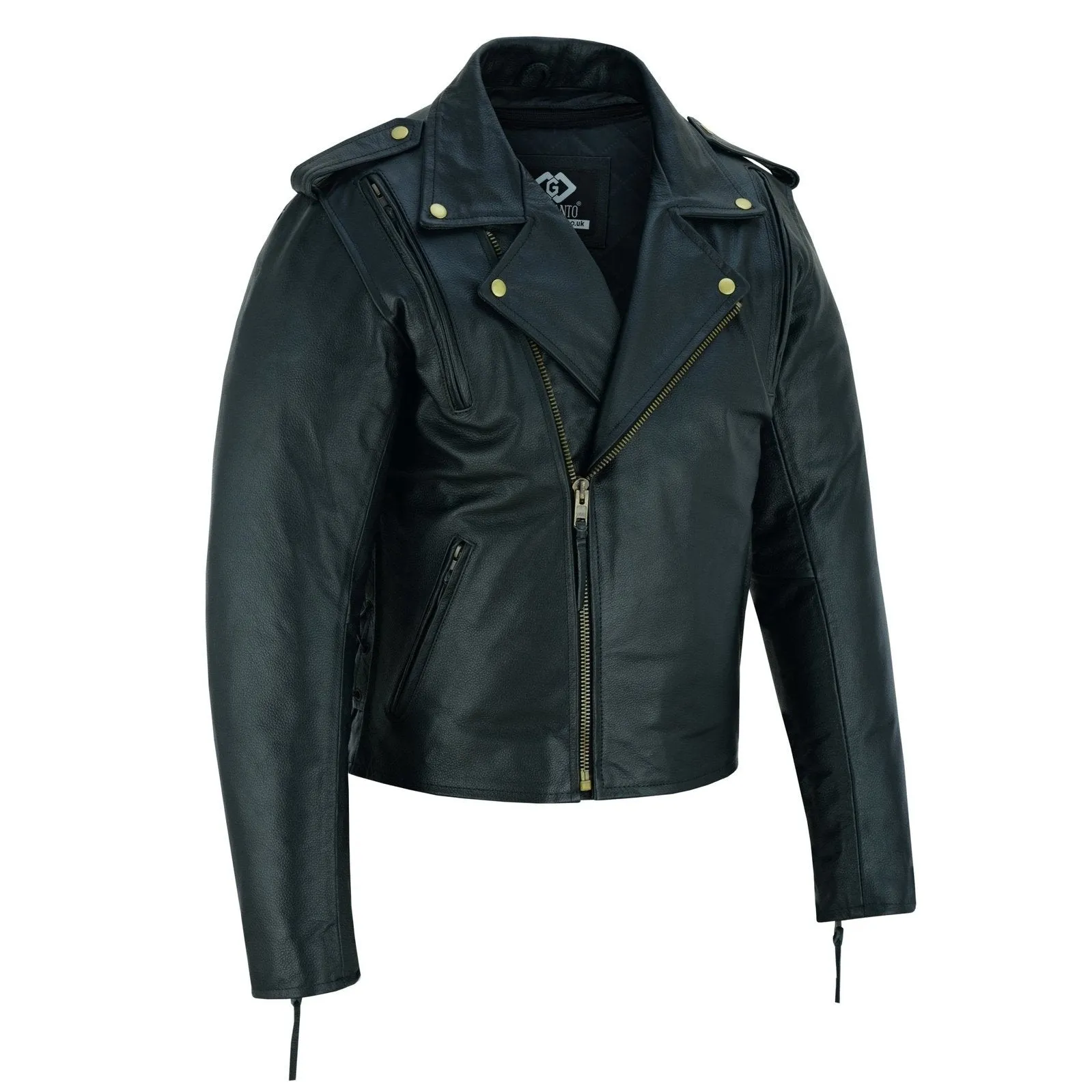 Men's Cool Rider Black Vented Premium Leather Motorcycle Jacket