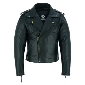 Men's Cool Rider Black Vented Premium Leather Motorcycle Jacket