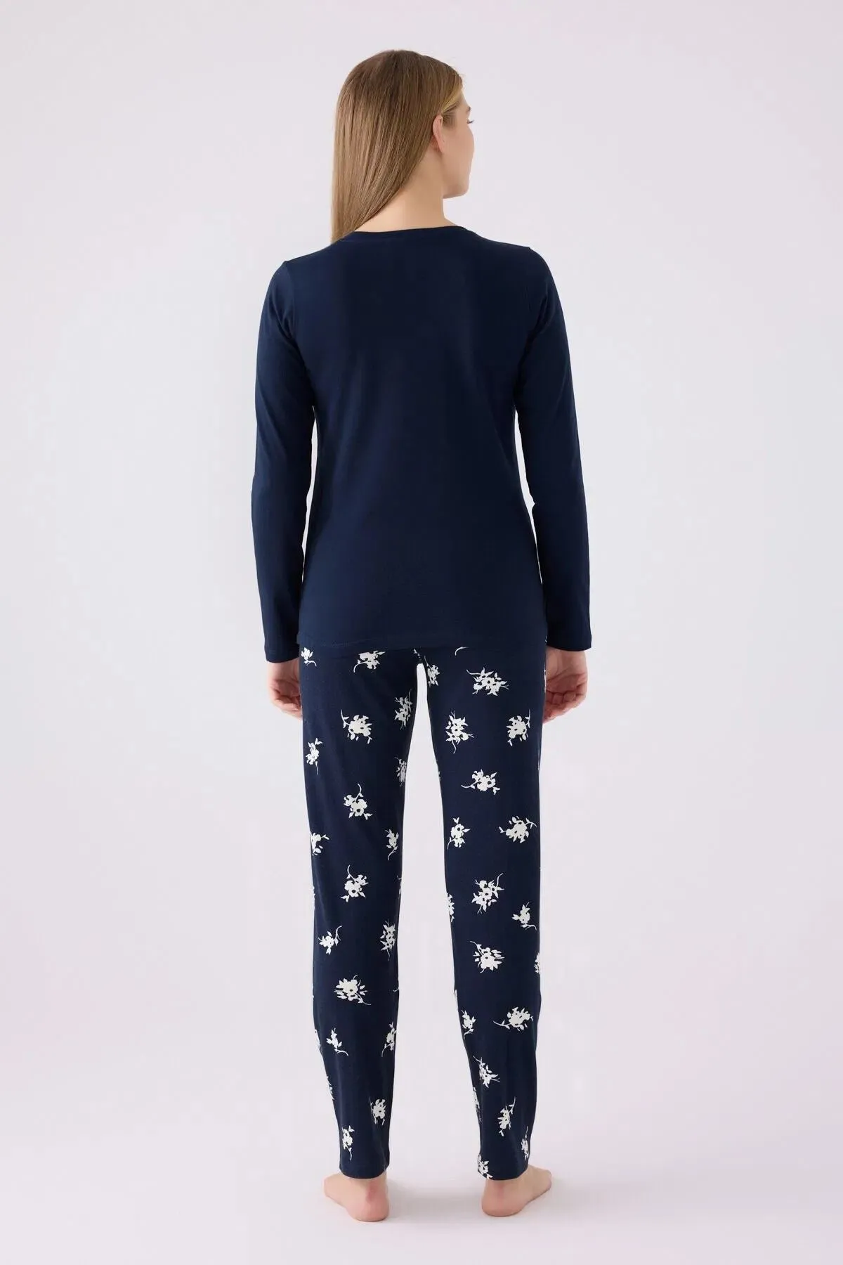 MXM Women Arnetta Women's Navy Long Sleeve Pajama Set - Ontario