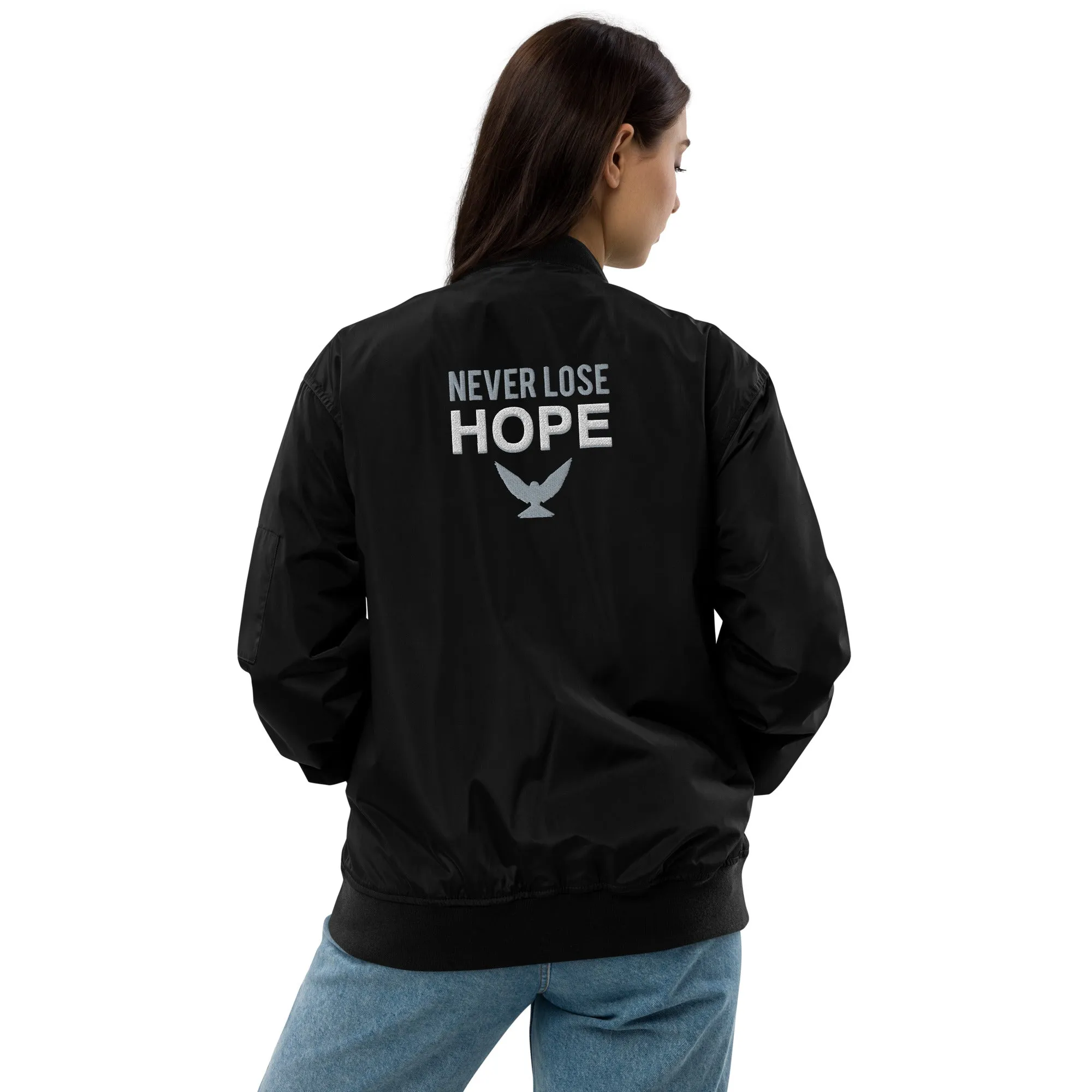 NEVER LOSE HOPE Premium Bomber Jacket - Black