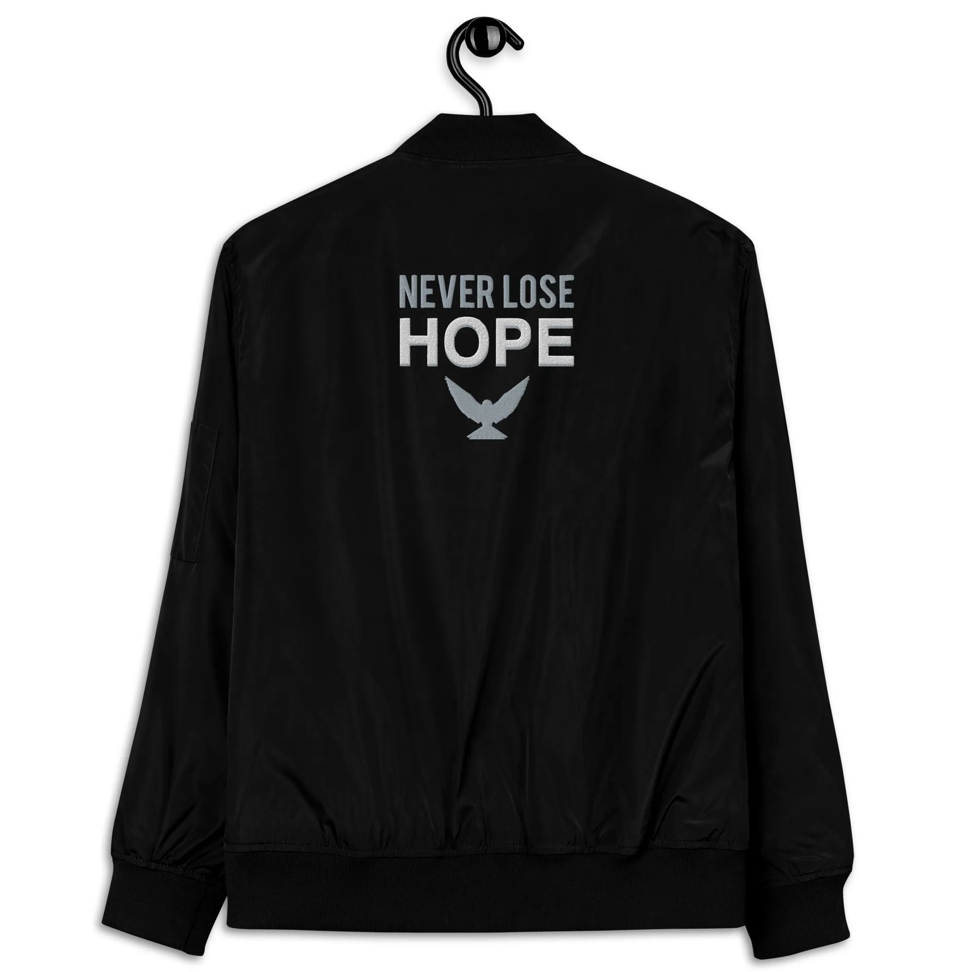 NEVER LOSE HOPE Premium Bomber Jacket - Black