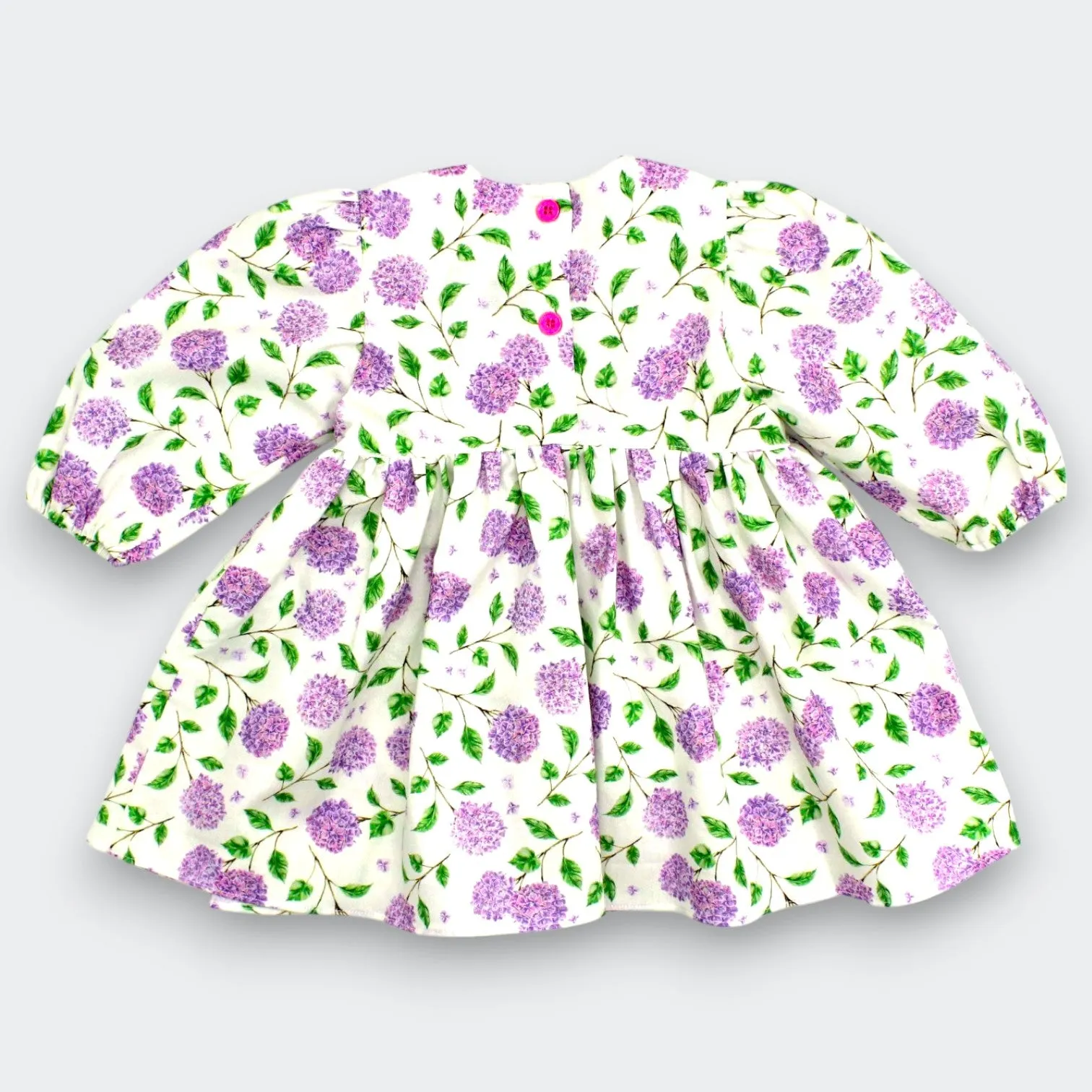 New Arrival: OEKO-TEX Certified Cotton Bow Dress - Ivory/Lilac Floral