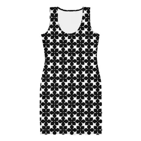 Noir Petals - Floral Bodycon Dress