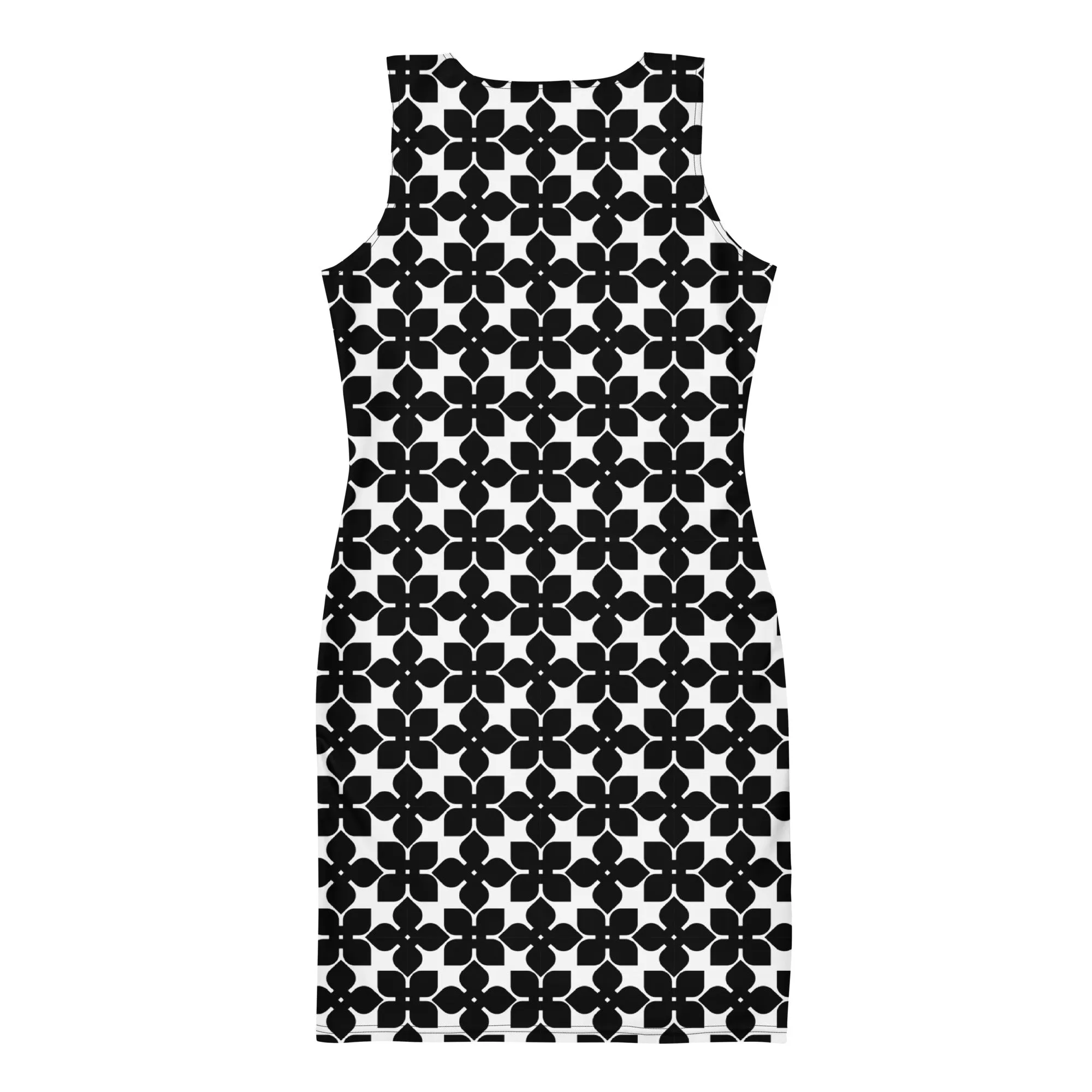 Noir Petals - Floral Bodycon Dress