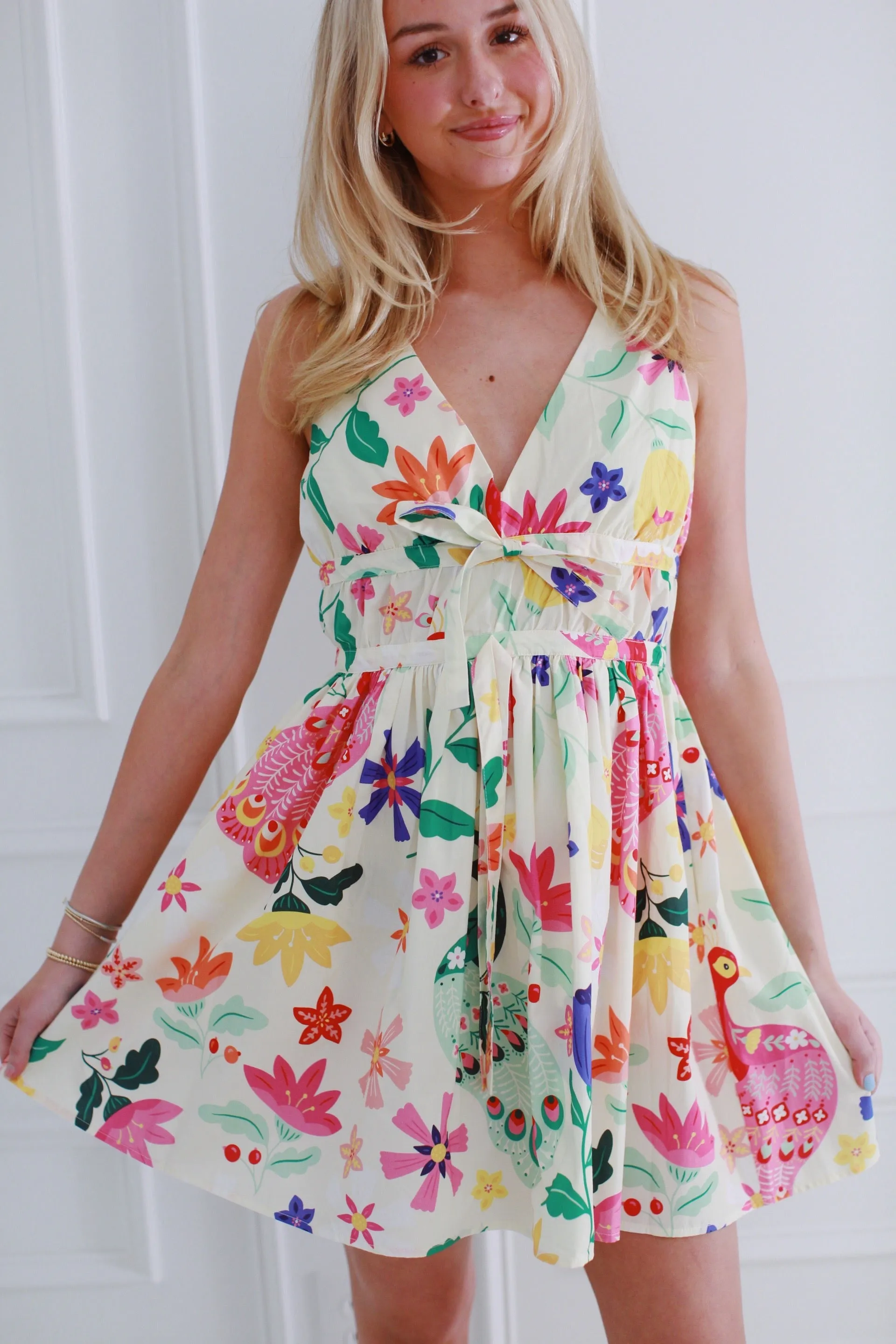 Nylah Mini Dress - Pretty Peacock