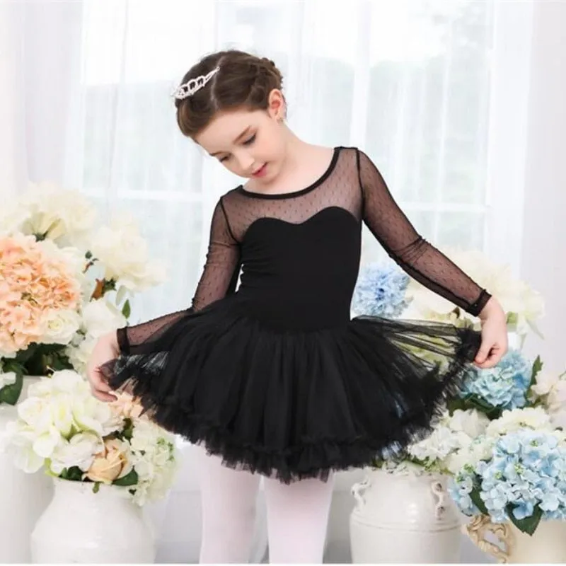 Obsessions #8886 Childs Polka Dots Mesh Ballet Tutu Dress 3-10Y