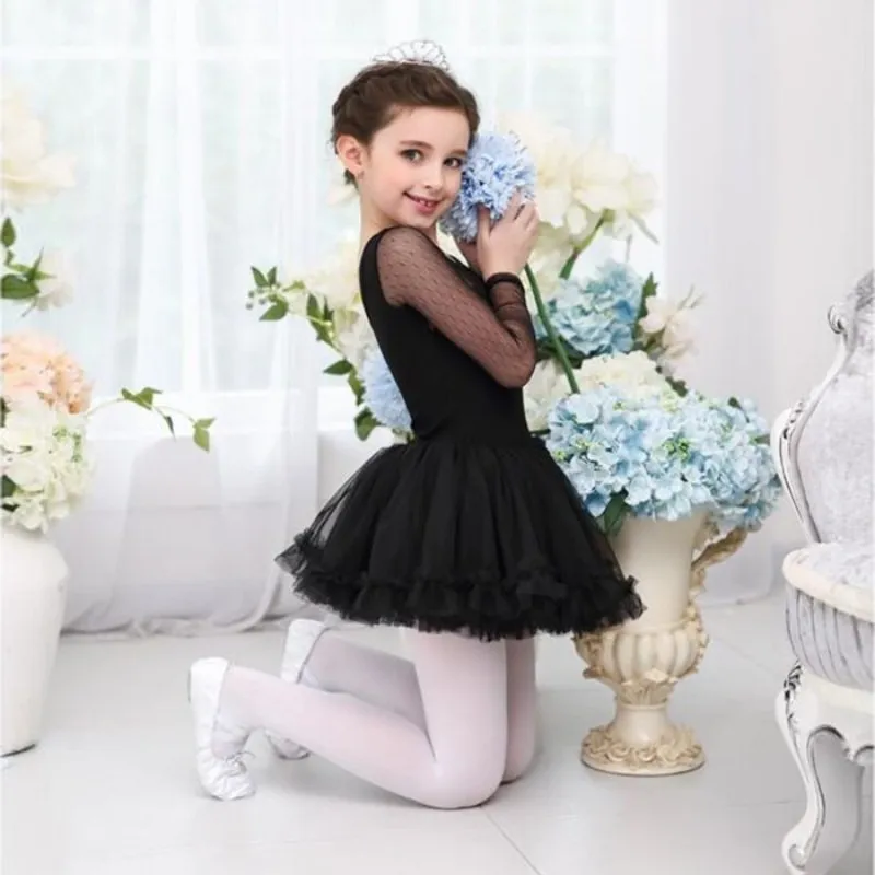 Obsessions #8886 Childs Polka Dots Mesh Ballet Tutu Dress 3-10Y