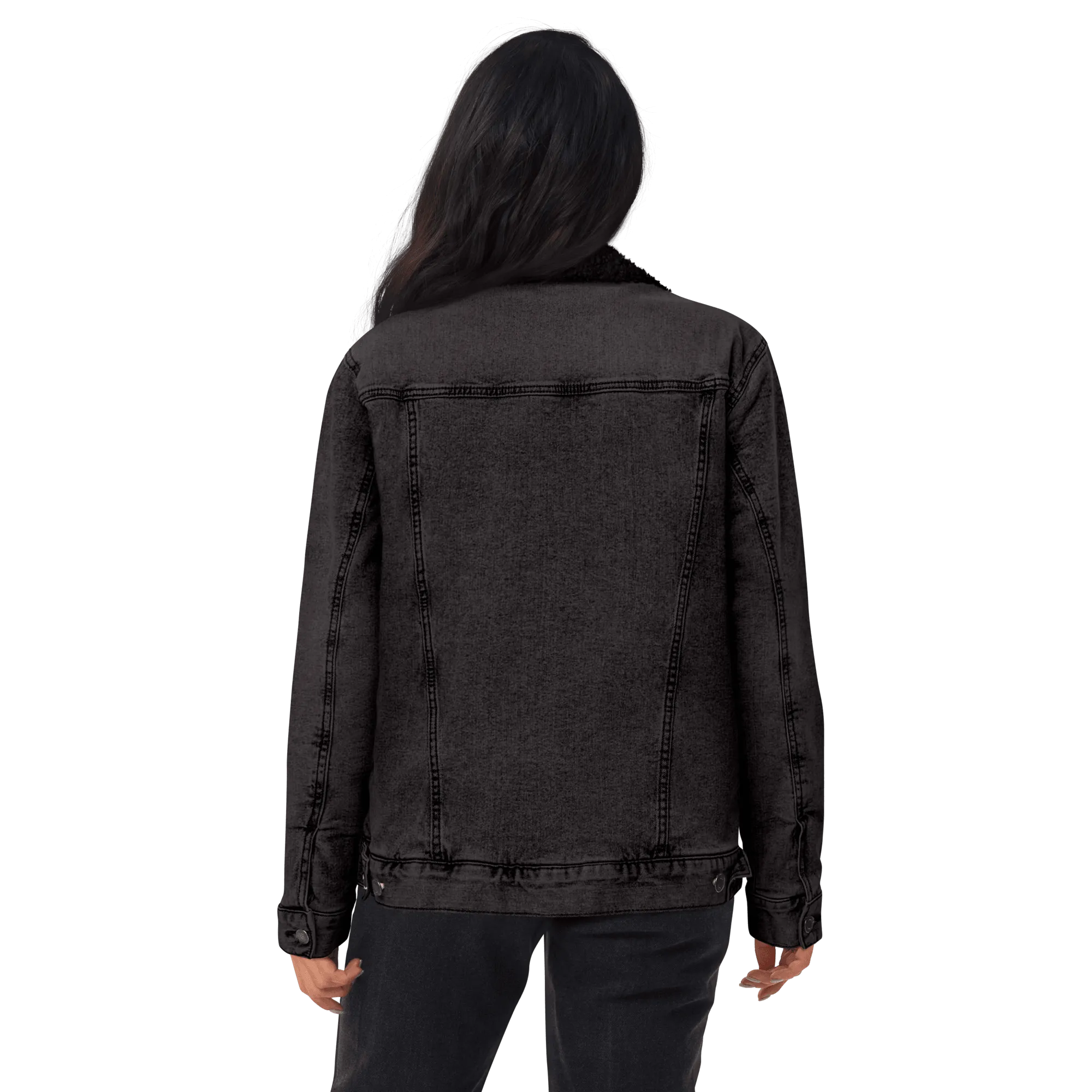 Patriotic Handprint Unisex Denim Sherpa Jacket