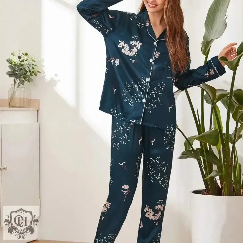 Patterned Long Sleeve Lounge Suit