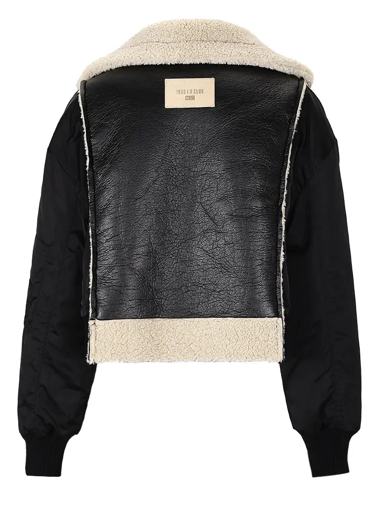 Pre Order:  Sleeve Zip-Pocket Faux Fur Jacket