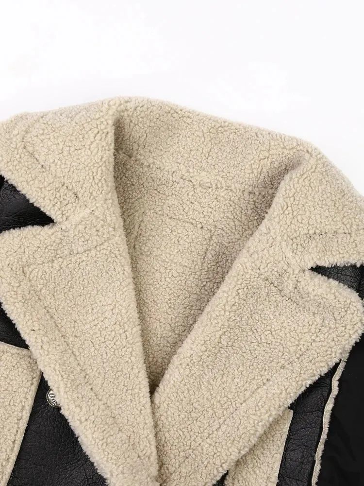 Pre Order:  Sleeve Zip-Pocket Faux Fur Jacket
