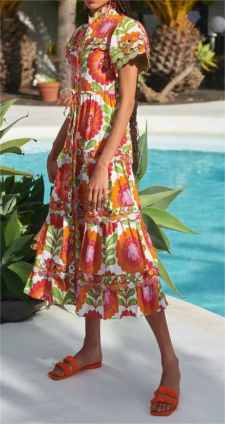 Printed Button-up Dress