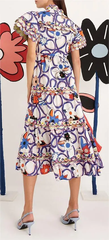 Printed Button-up Dress