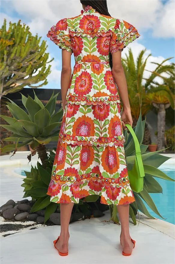 Printed Button-up Dress