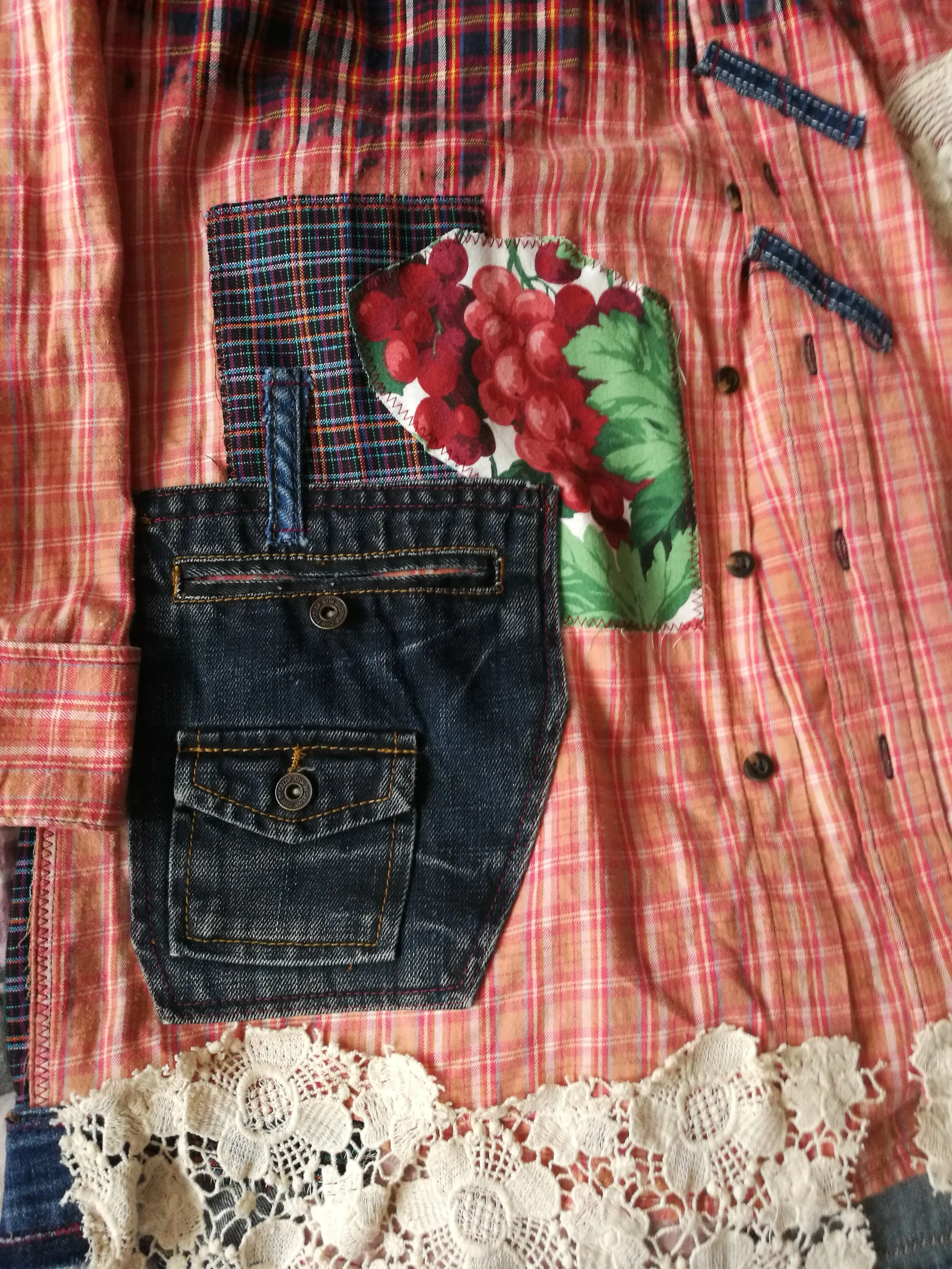 Red Duster Dress,XL Long Embroidered Shirt Dress