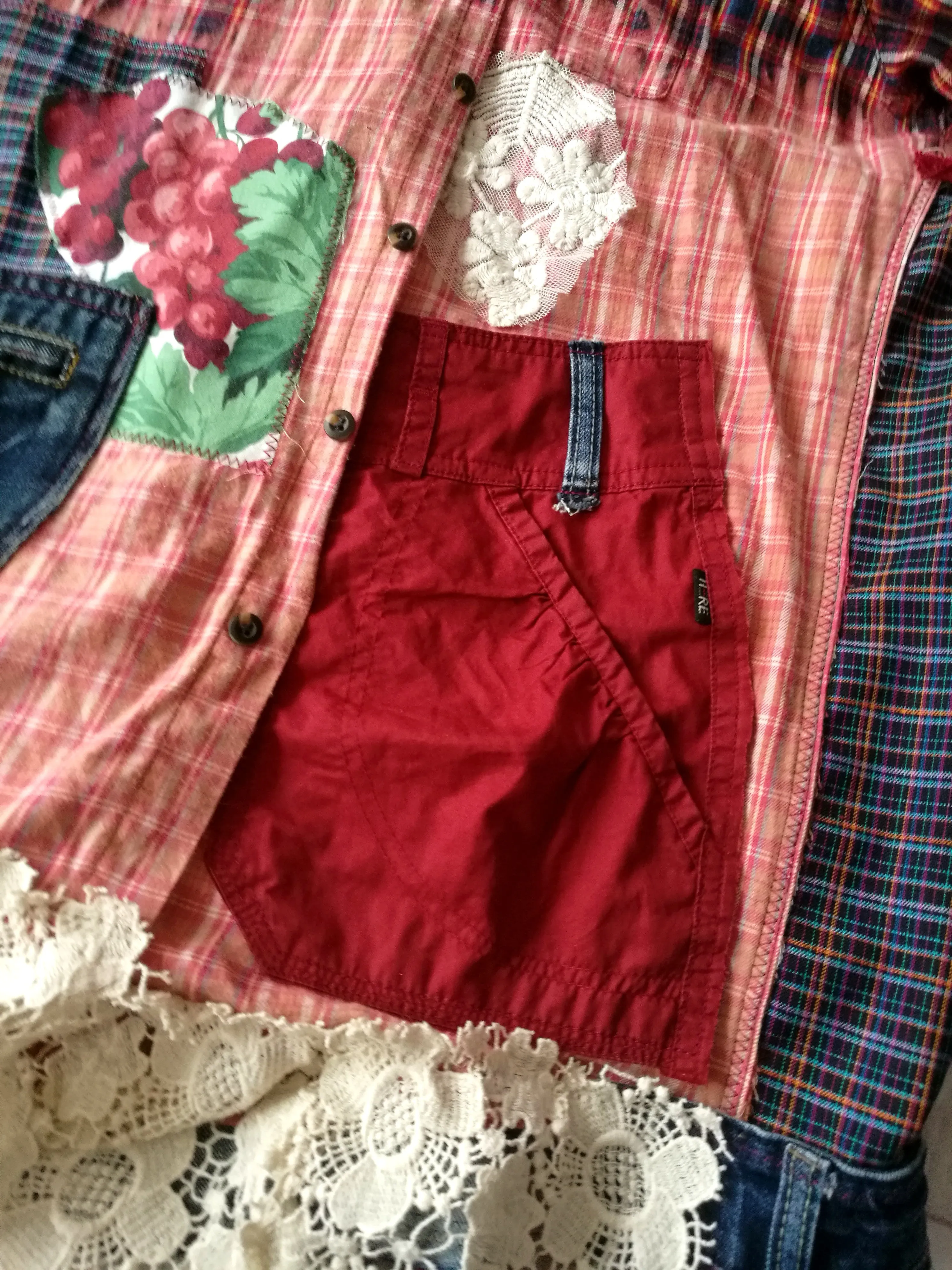 Red Duster Dress,XL Long Embroidered Shirt Dress