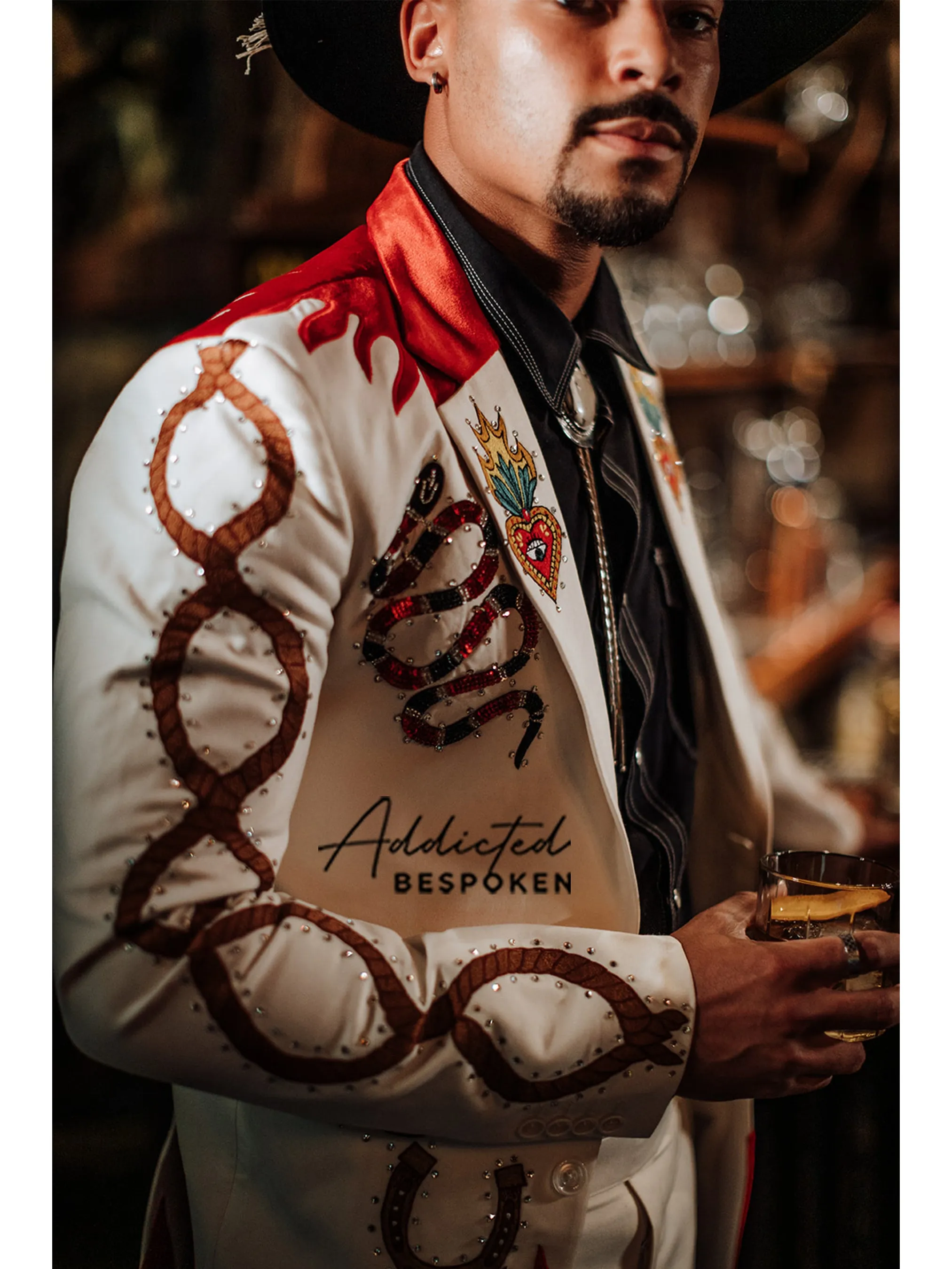 Rustic Blossom Embroidered Suit