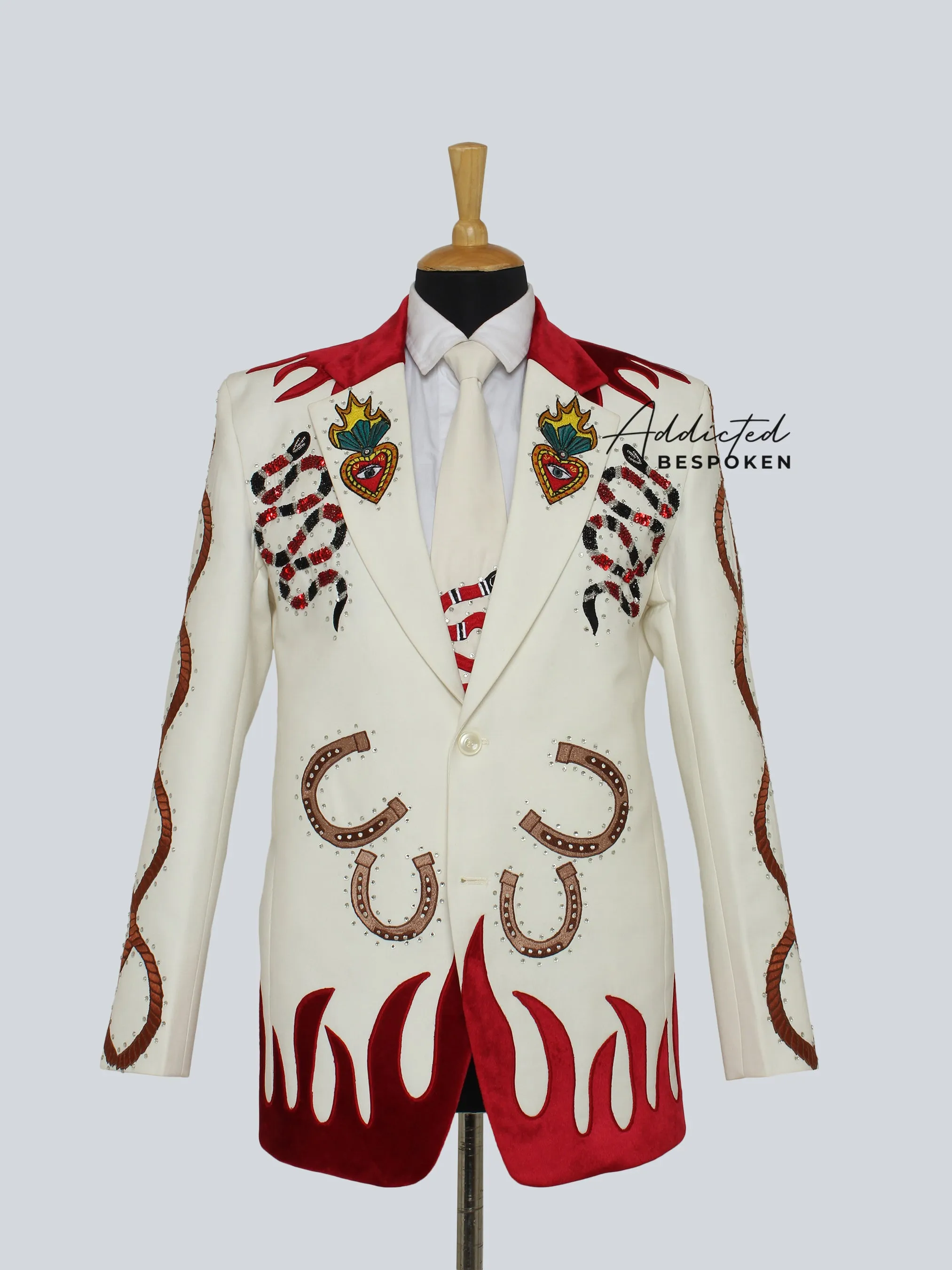 Rustic Blossom Embroidered Suit