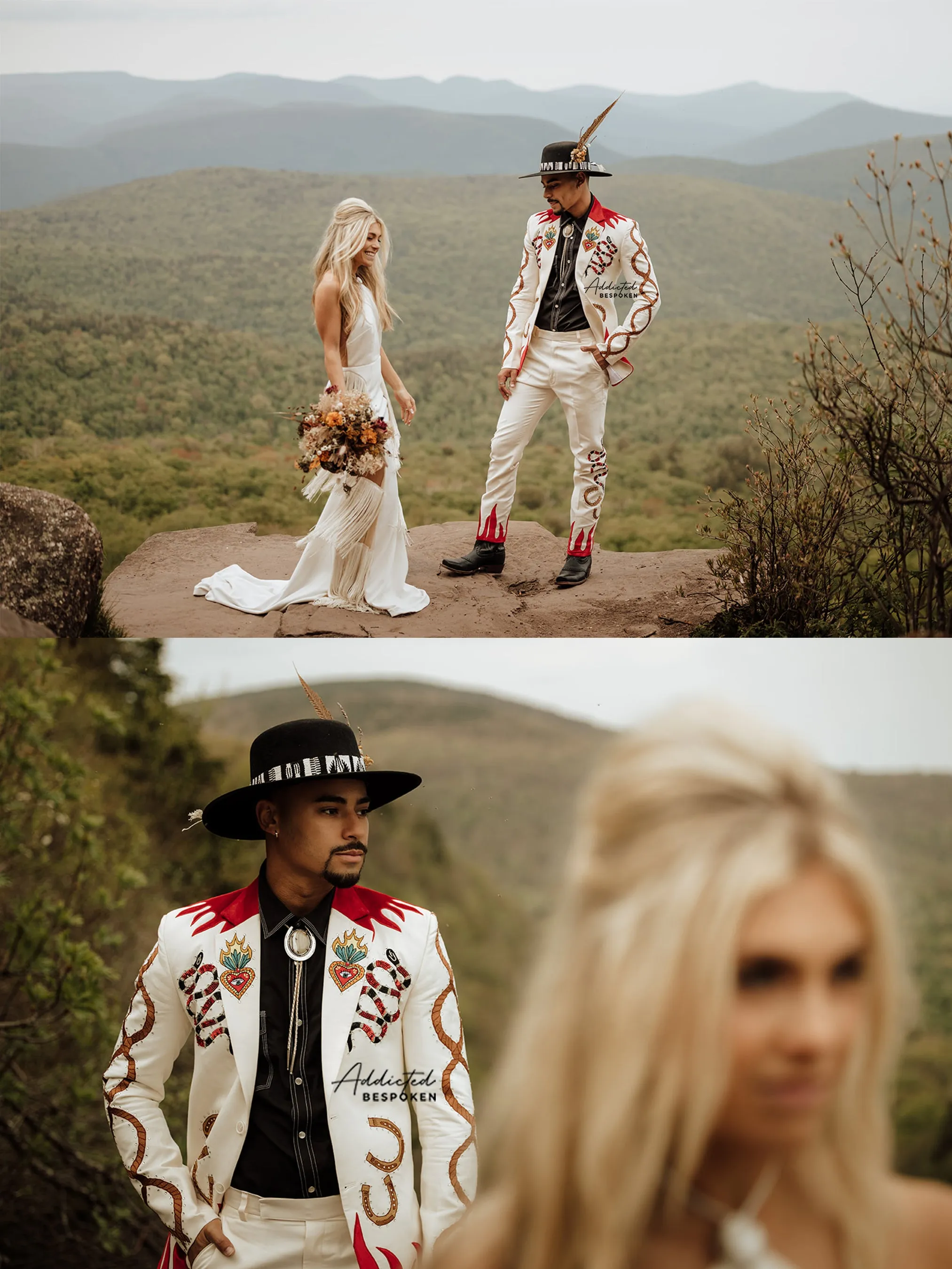 Rustic Blossom Embroidered Suit