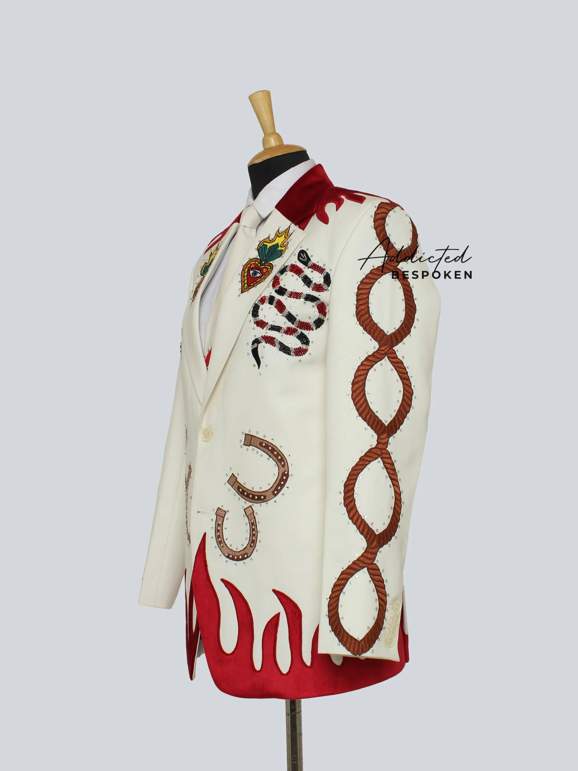 Rustic Blossom Embroidered Suit