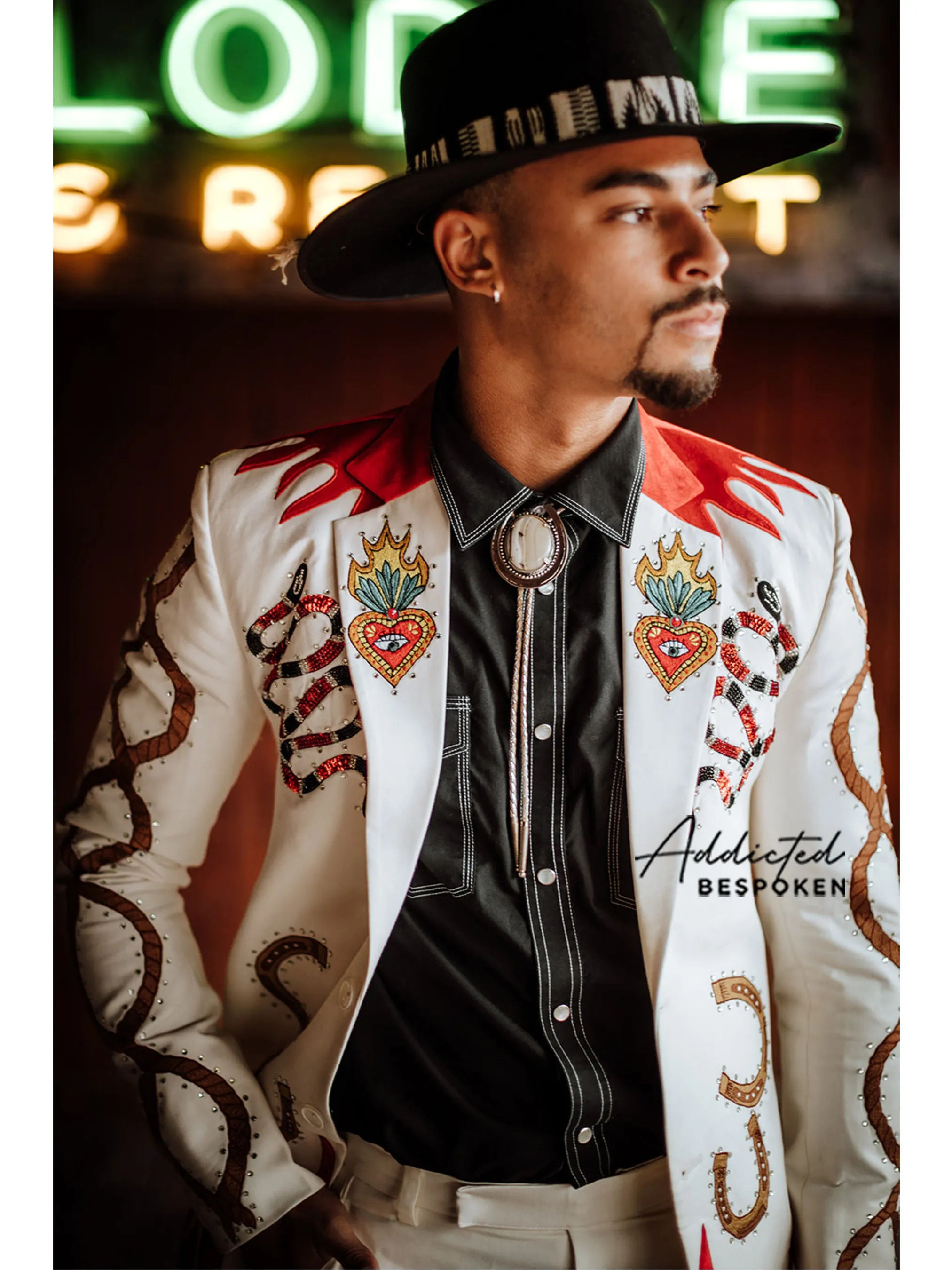 Rustic Blossom Embroidered Suit