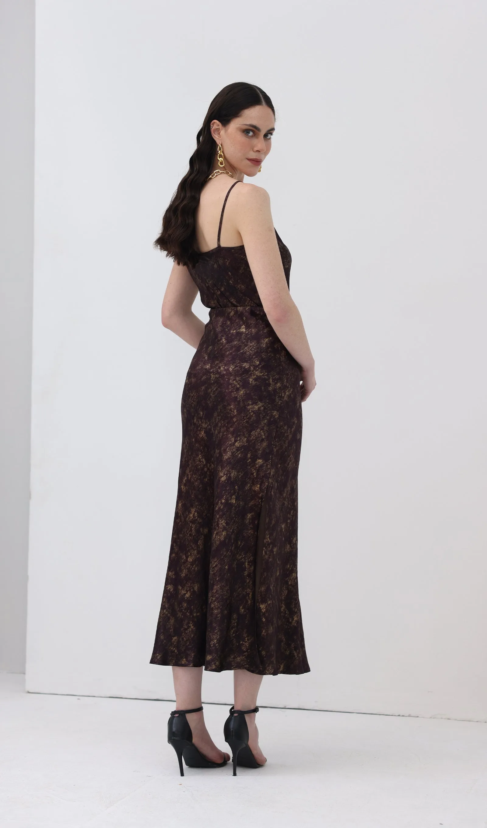 Satin Printed Slip Two Piece Sets Skirt