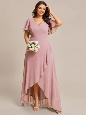 Sharana sleeved hi low bridesmaid dress in more colors