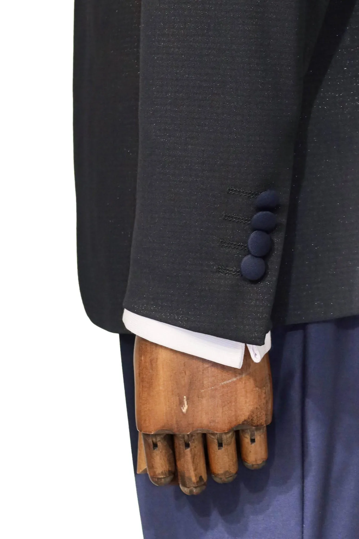 Shawl Lapel Double Breasted Navy Blue Suit | Wessi