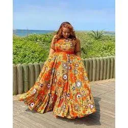 Sleeveless Floral Kaftan Dress.