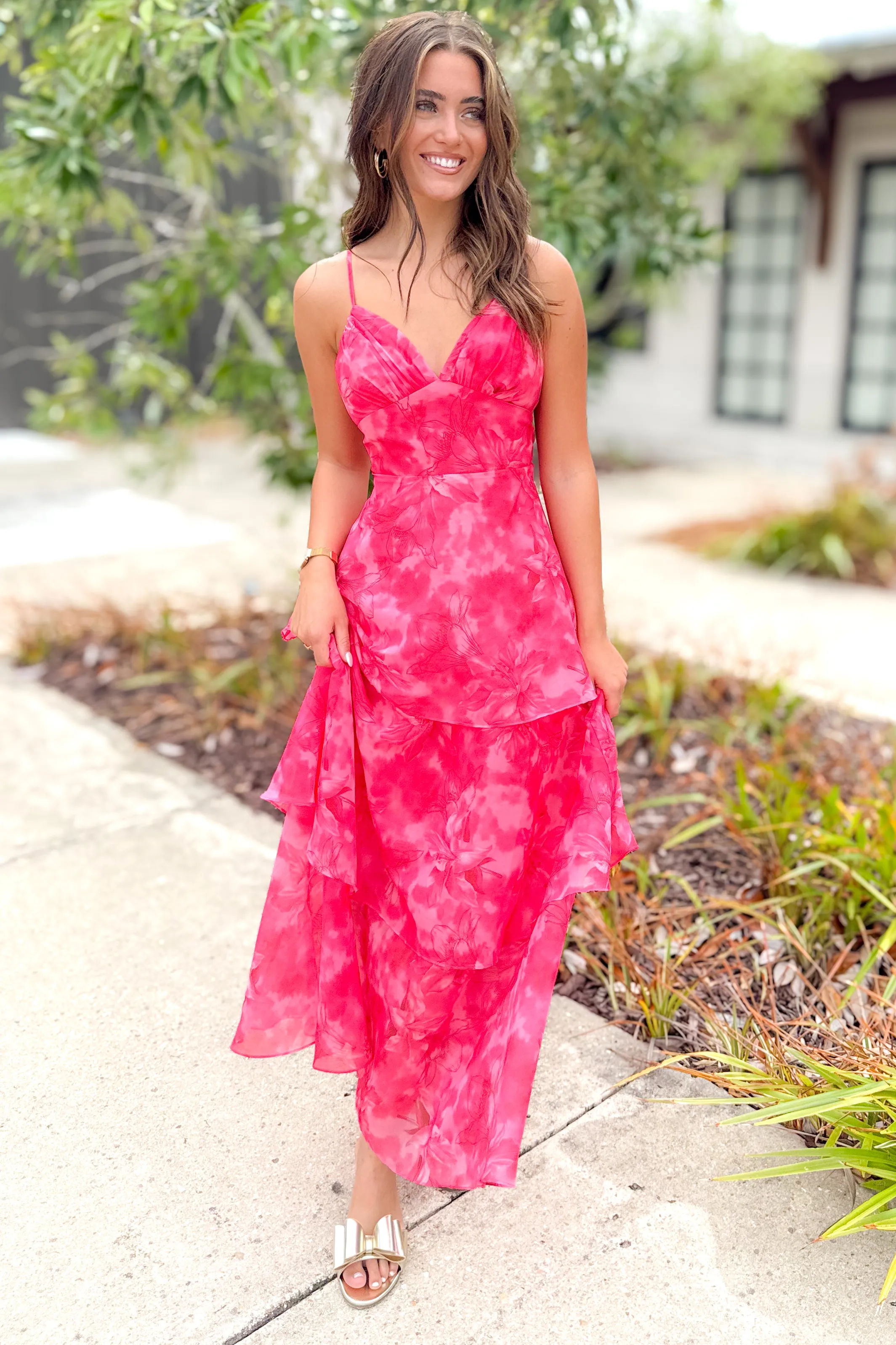 Spring Romance Floral Tiered Maxi Dress