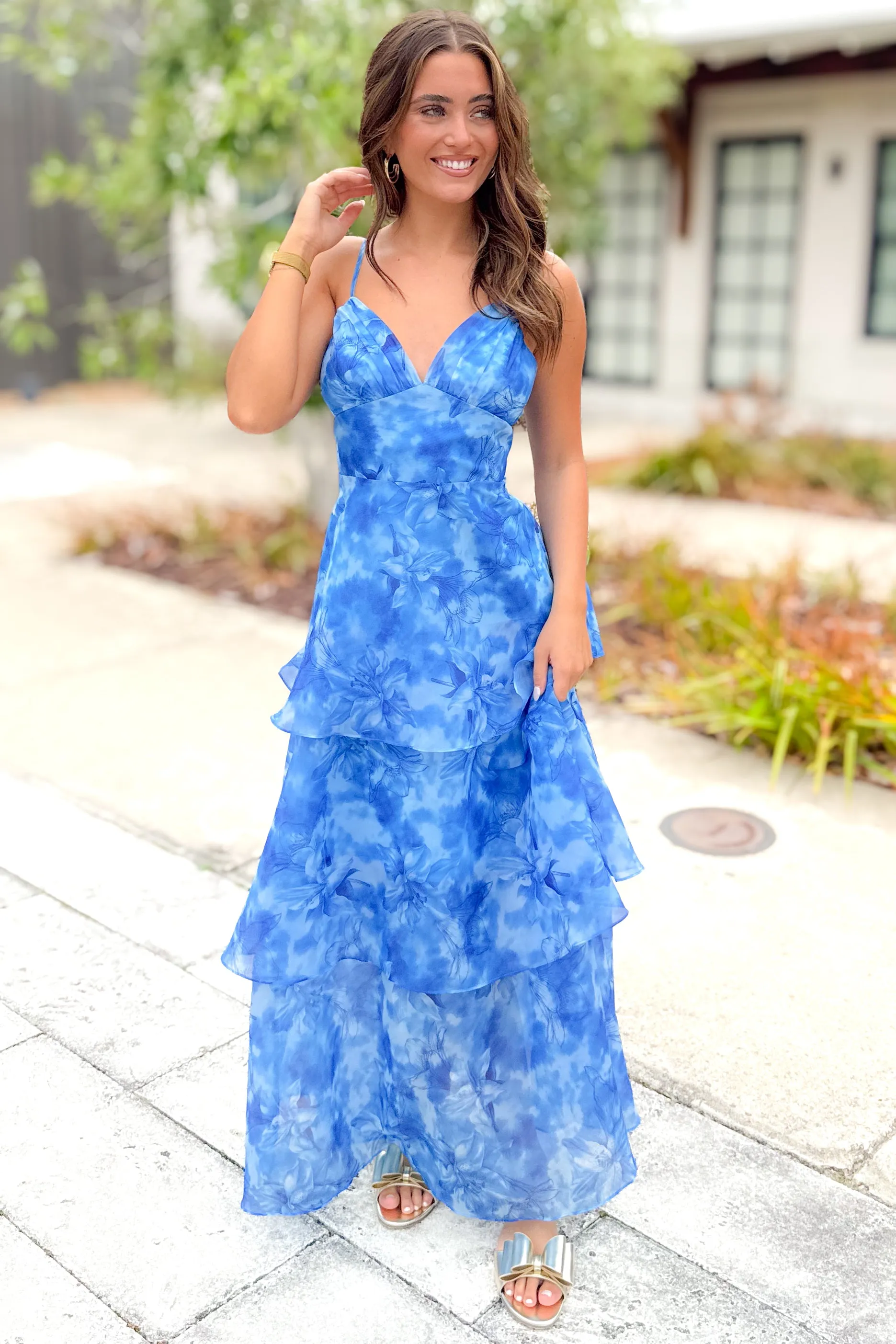 Spring Romance Floral Tiered Maxi Dress