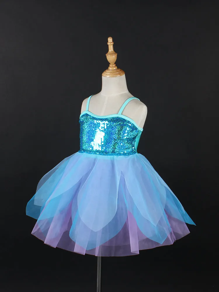 Strap Sequin Dress Ballet Dance Dress Stage Performance Clothing Practice Dress