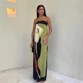 Strapless Backless Printed Dress - 2 prints