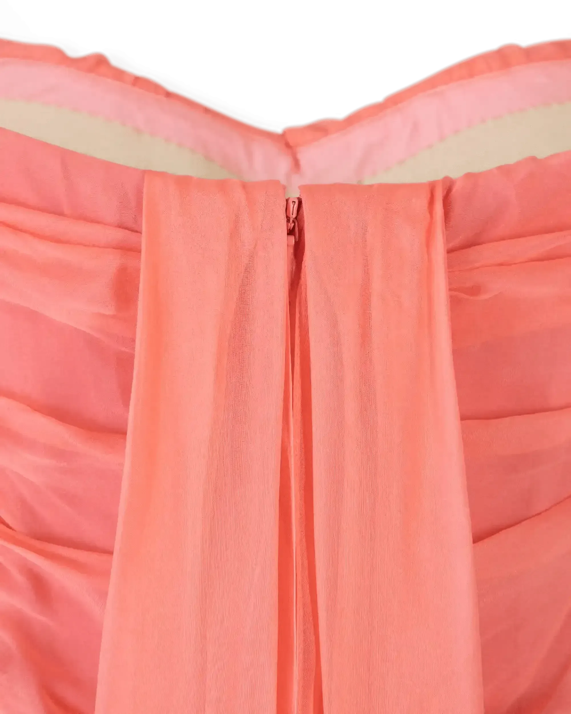 Strapless Sweetheart Neck Chiffon Dress