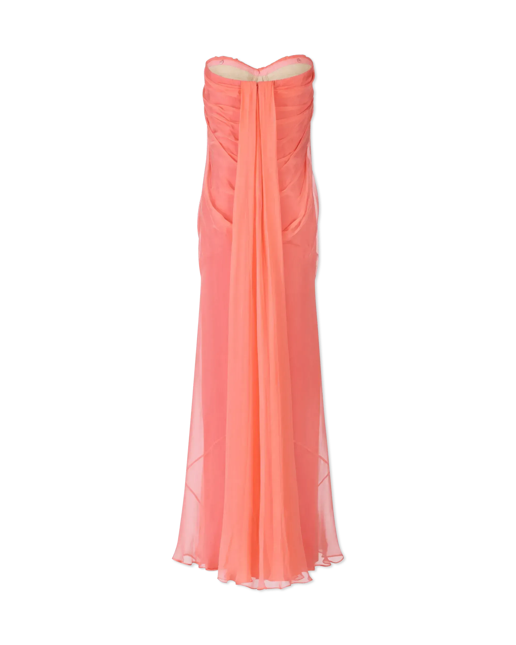 Strapless Sweetheart Neck Chiffon Dress