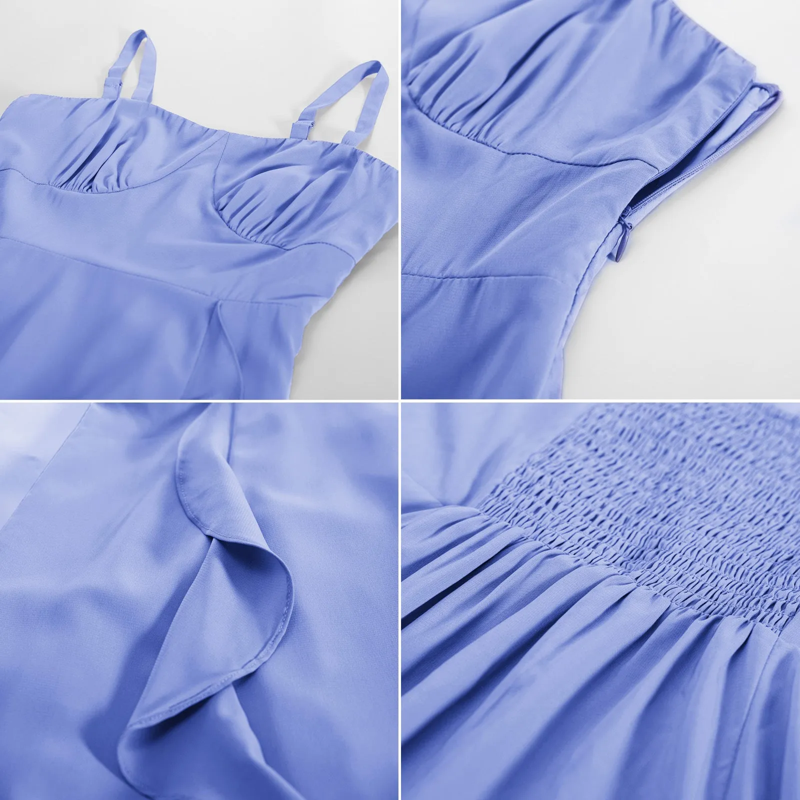 Sun Slip Dresses for Women Boho Maxi Dresses Casual Spaghetti Ruffle Dress